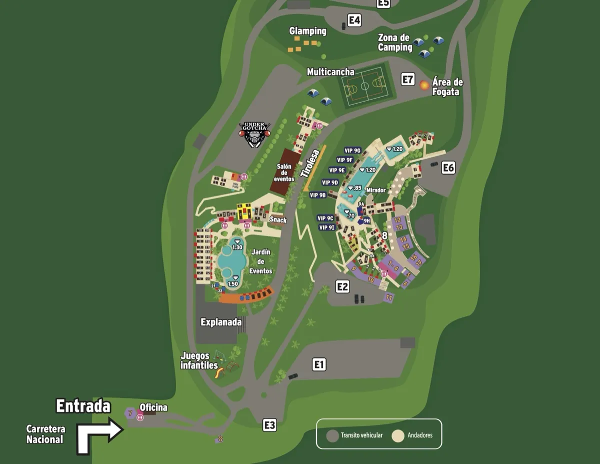 Mapa del Parque Campestre La Fuente
